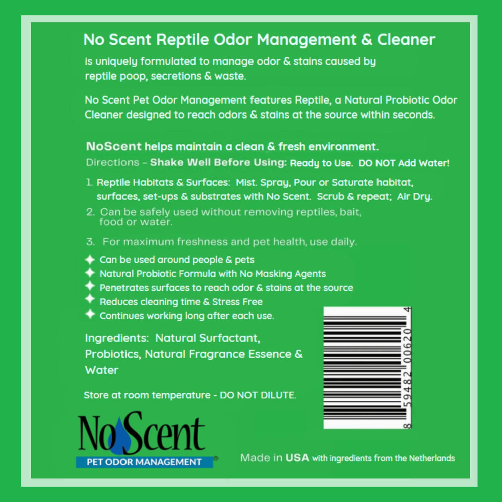 No Scent Reptile Tank Cleaner cage decor cleaning demonstrates fresh terrarium ambiance.
