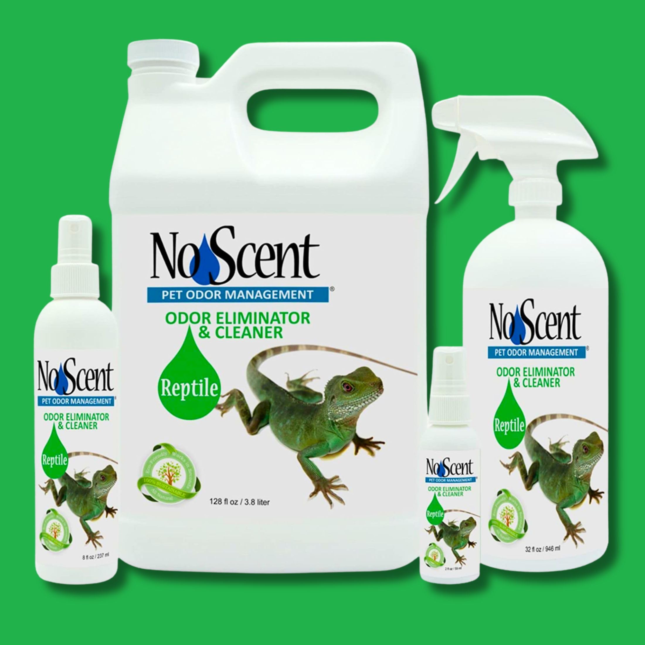 No Scent Reptile Tank Cleaner terrarium setup shows travel-friendly odor control.