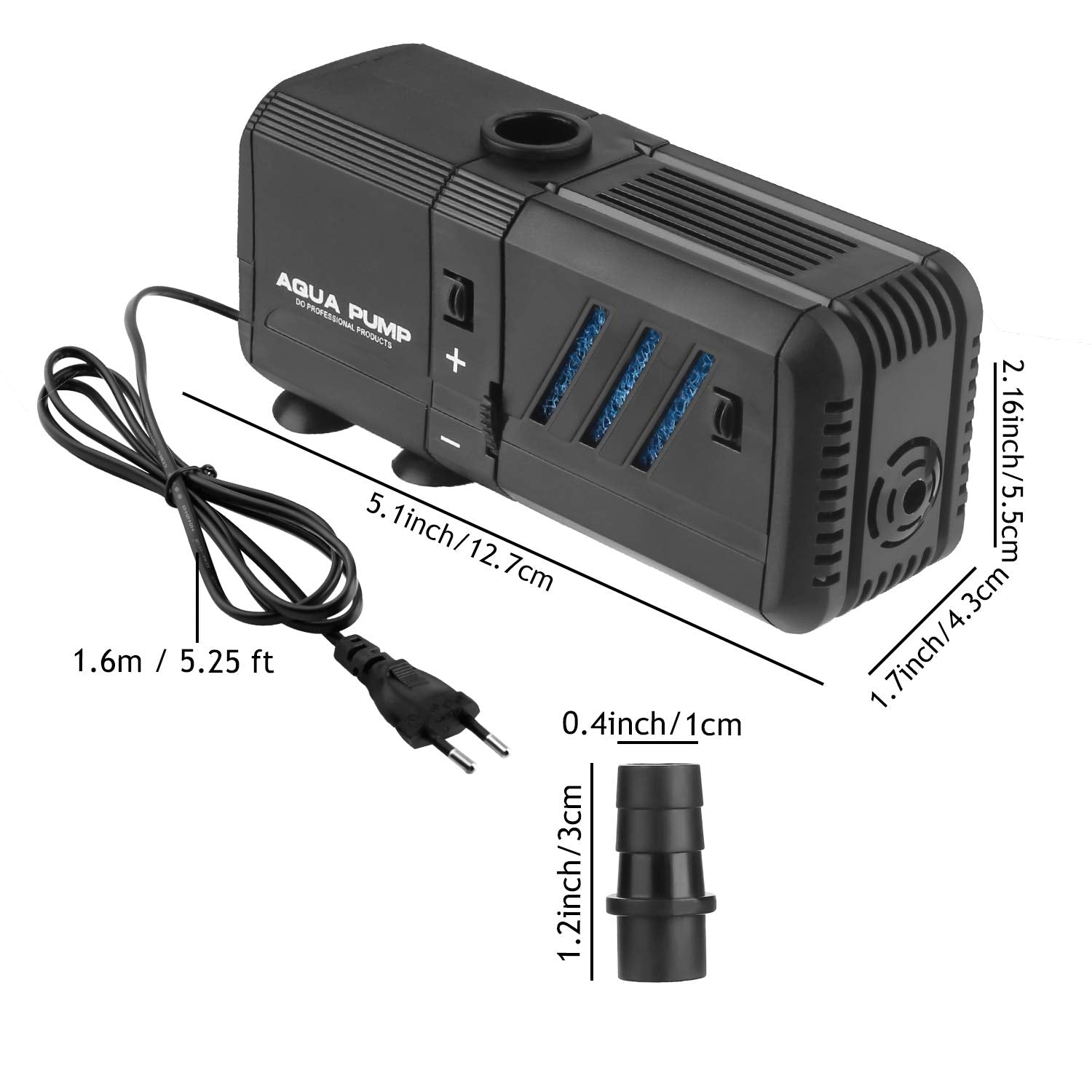 NO.17 132 GPH pump with adjustable flow for customizable filtration without disturbing fish.