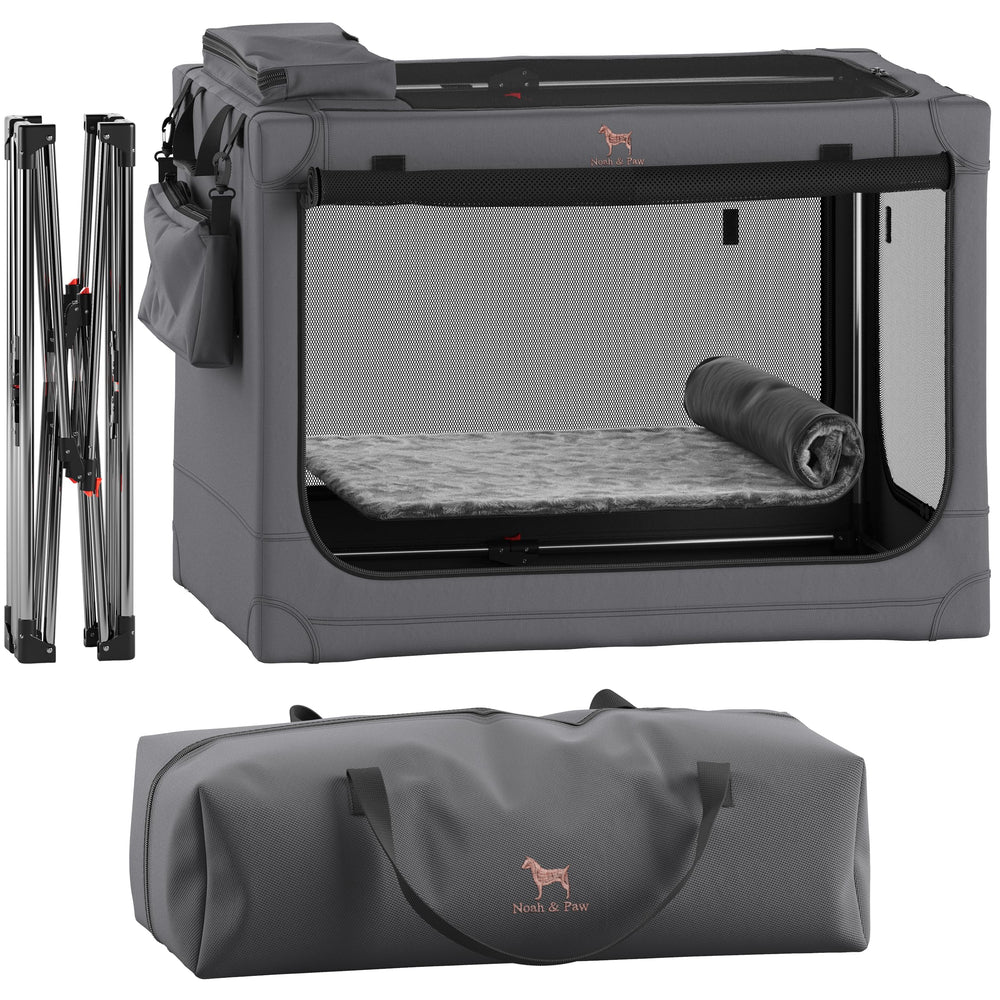 NOAH & PAW collapsible dog crate 30in, quick setup for travel and space saving.