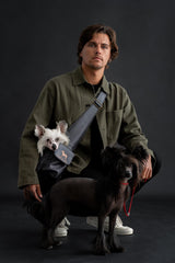 NOAH & PAW dog sling safety belt feature promotes secure rides during walks