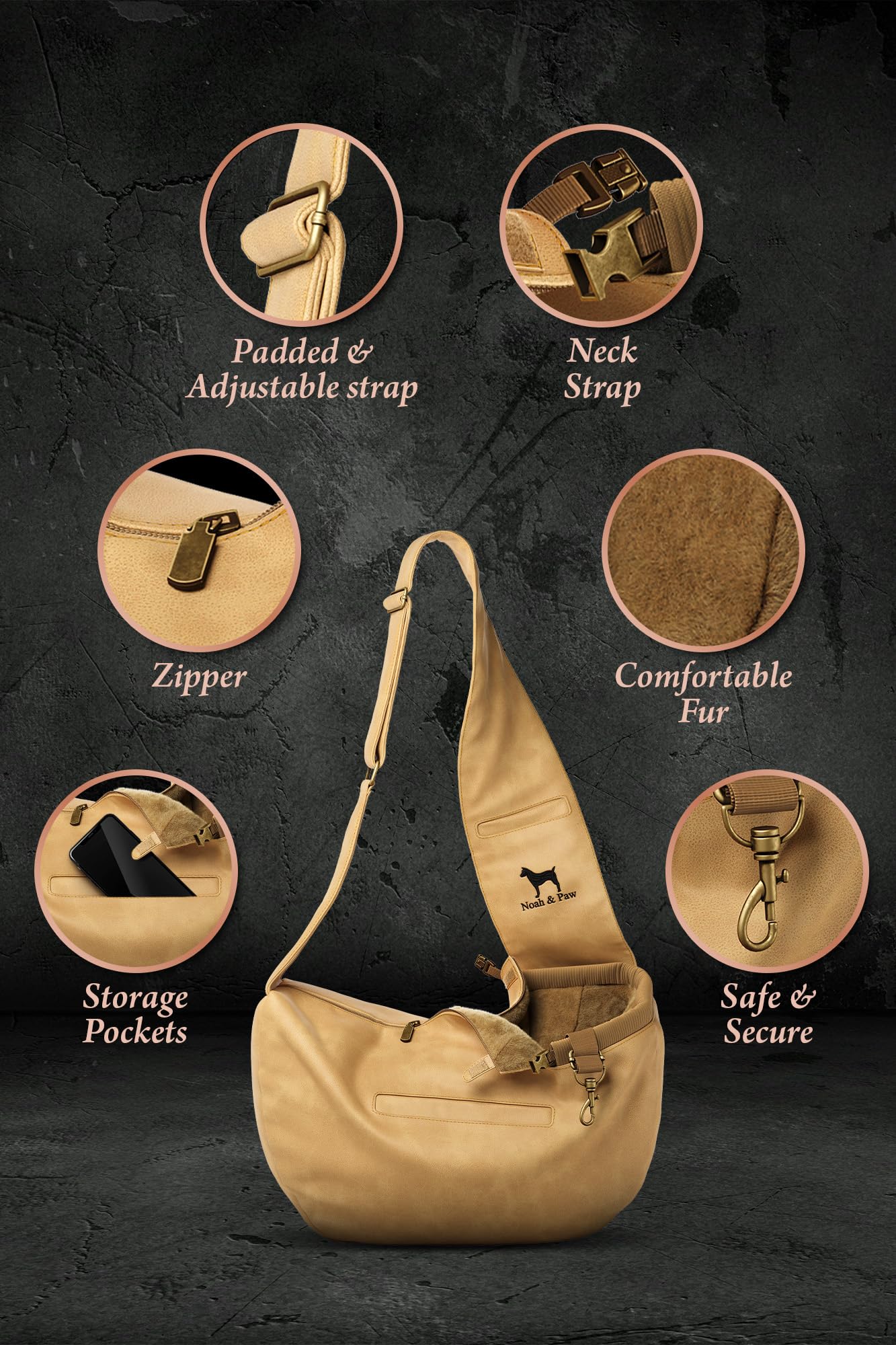 Noah & Paw two-magnetic-pockets keep essentials within easy reach.