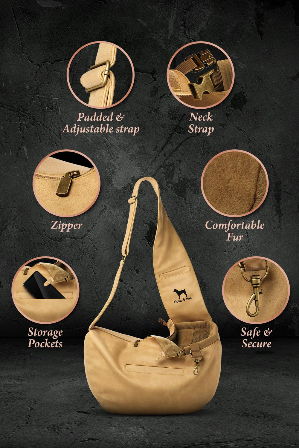 Noah & Paw two-magnetic-pockets keep essentials within easy reach.
