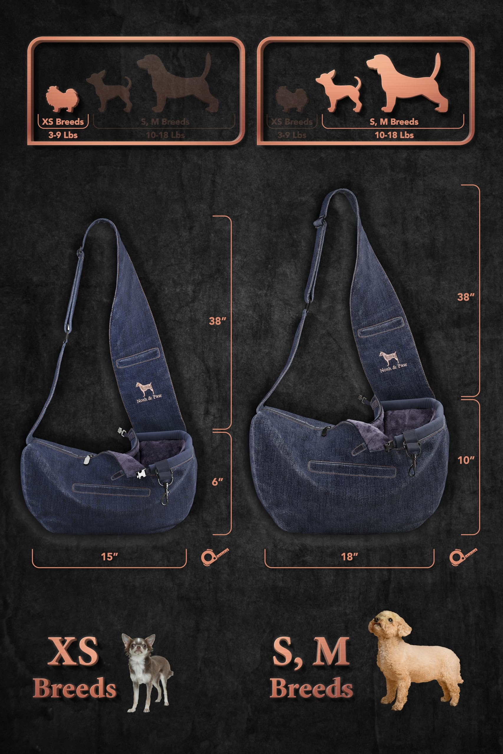 Noah & Paw dog sling in use during walks and travel