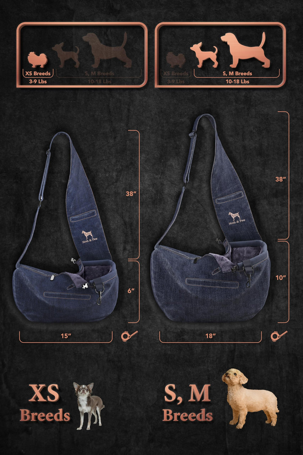 Noah & Paw dog sling in use during walks and travel