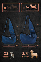 Noah & Paw small dog sling size range illustrates 5-18 lb compatibility.