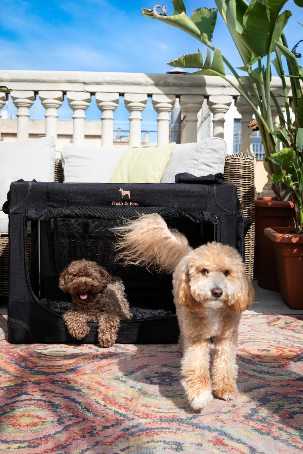 Noah & Paw crate cover in rugged oxford material for durability
