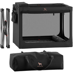 Noah & Paw collapsible crate frame shown for portable travel setup