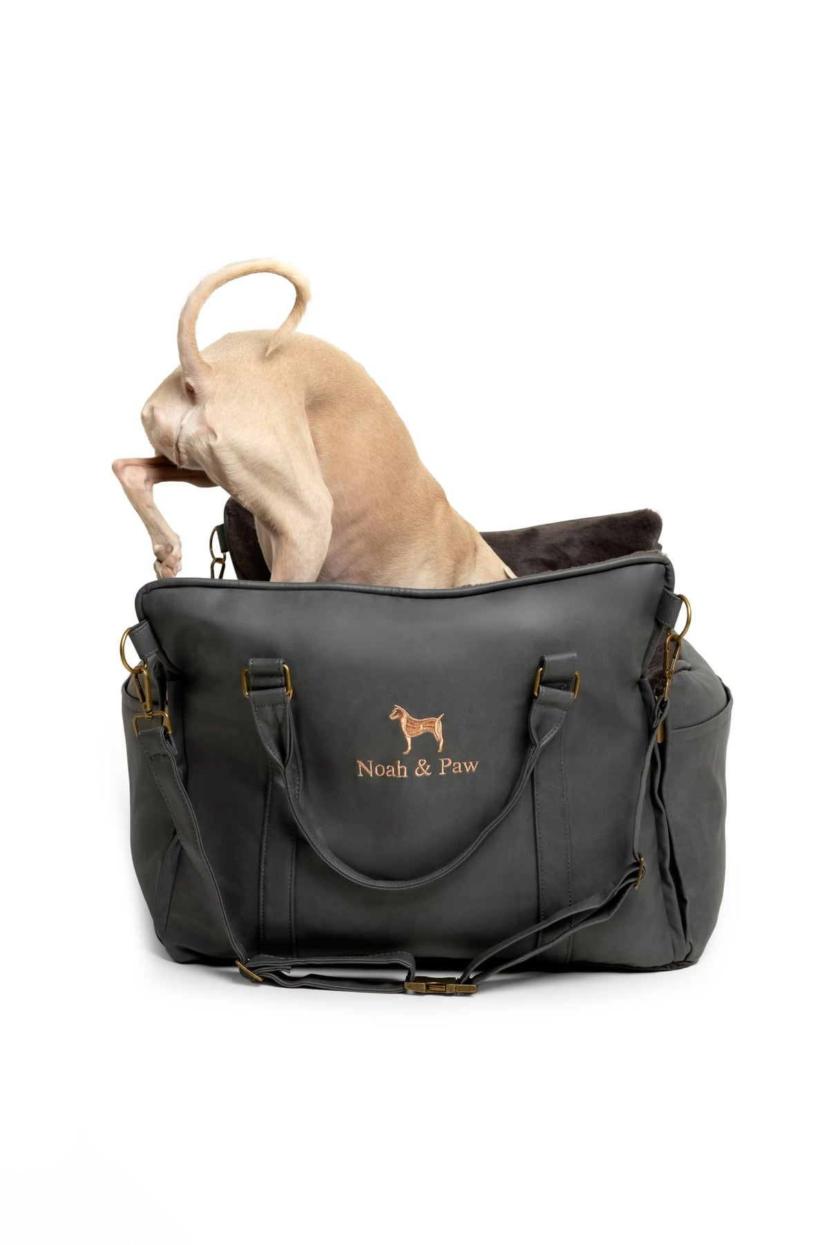 Noah & Paw dog car seat front view showcases compact protection and style.