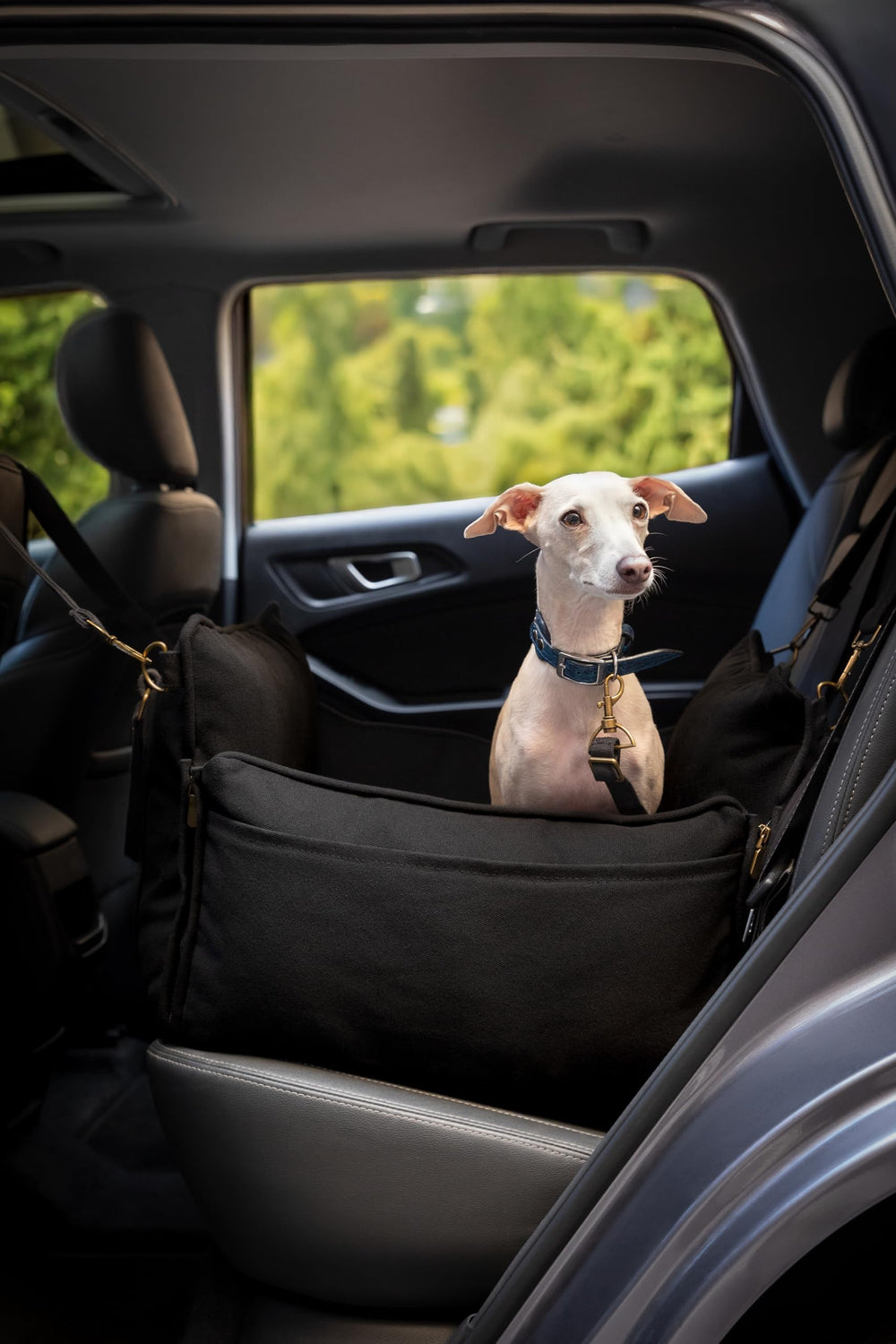 NOAH & PAW dog car seat carrier waterproof canvas helps keep car clean during trips.