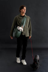 Noah & Paw dog sling adjustable padded strap for a customizable fit.