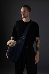NOAH & PAW dog sling adjustable strap extended for comfortable walks