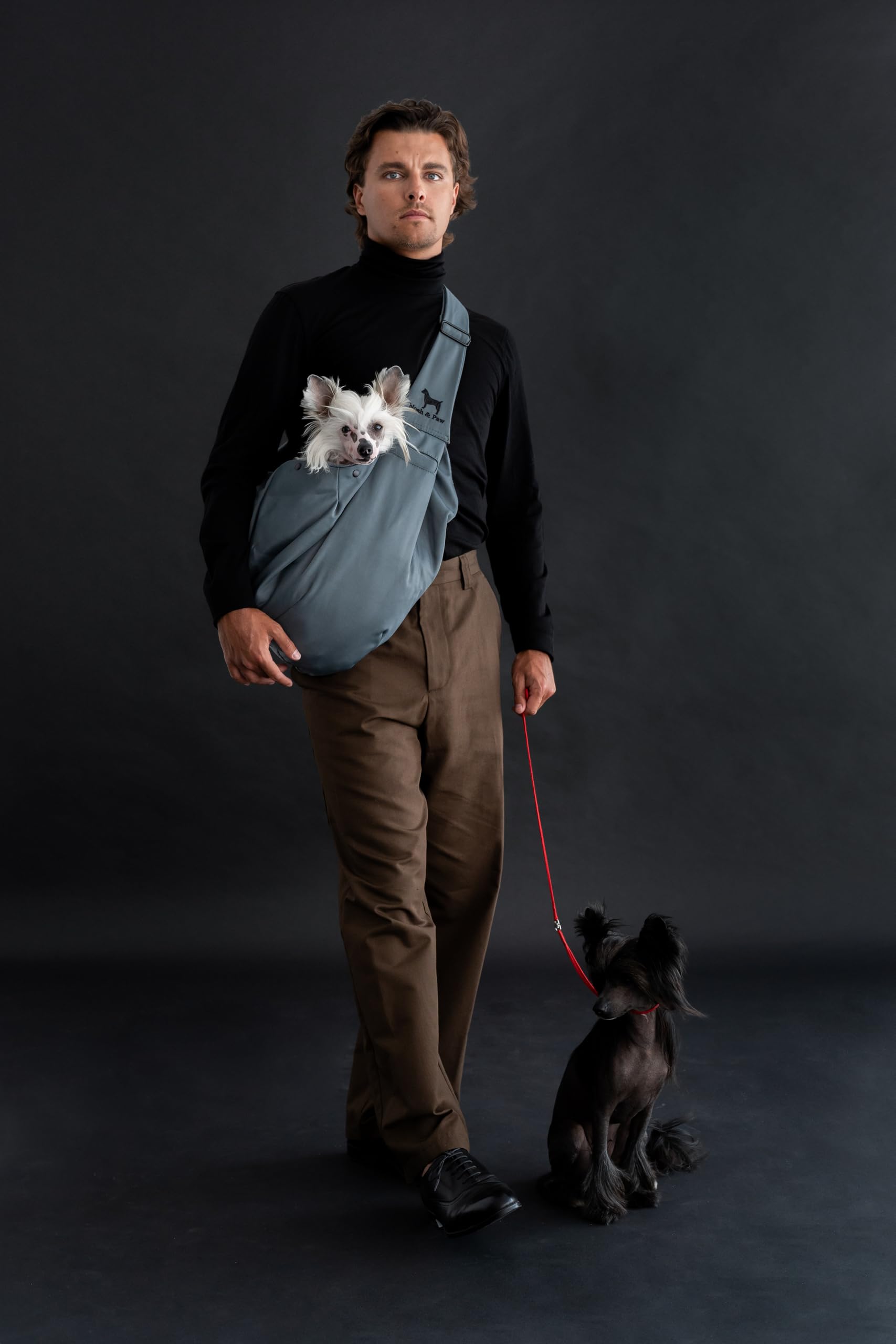Noah & Paw dog sling carrier ideal for travel and vet visits.