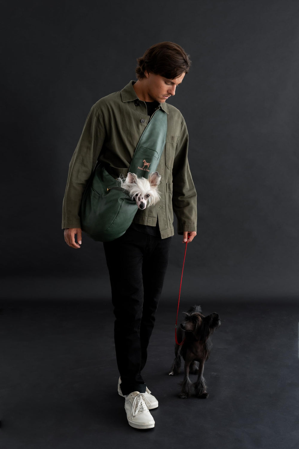 Noah & Paw sling supports dogs and cats in the 5-18 lb range.