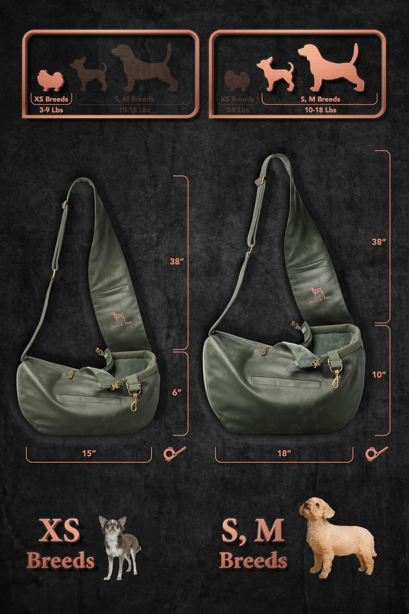 Noah & Paw sling shows two magnetic pockets for essentials during outings.