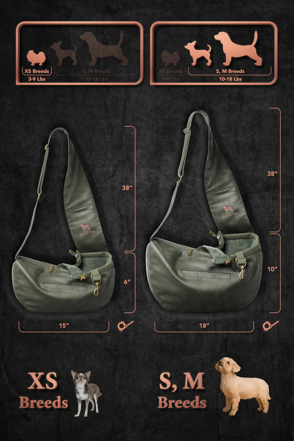 Noah & Paw sling shows two magnetic pockets for essentials during outings.