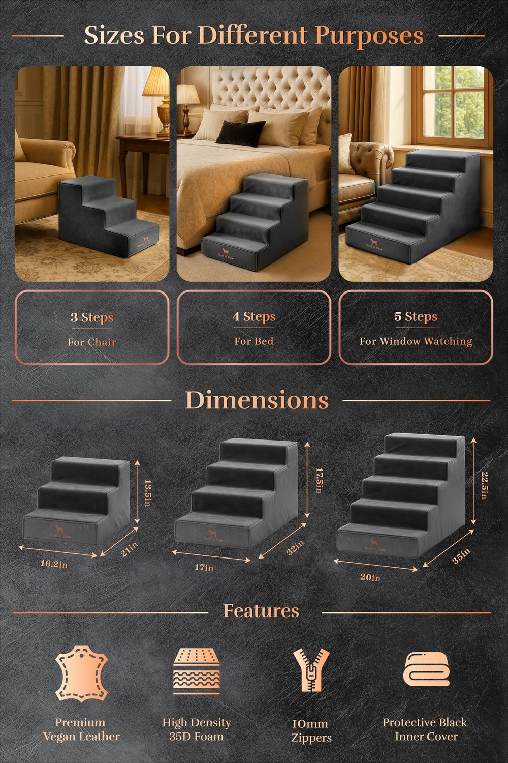 NOAH & PAW 4-step configuration highlights extra-wide 17-inch width