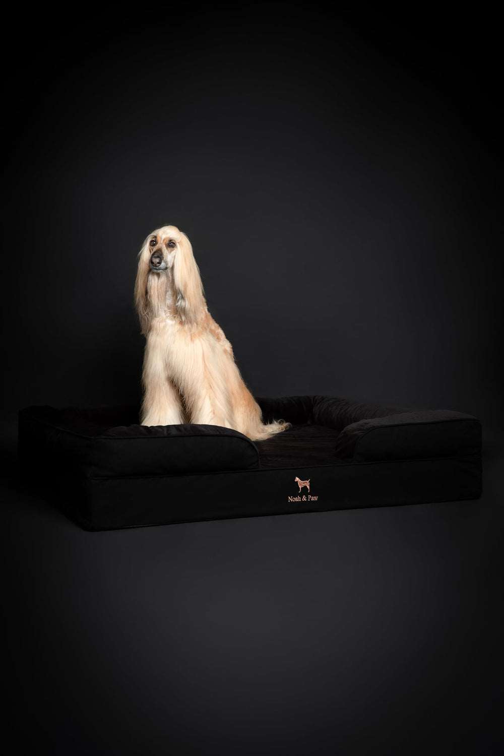 NOAH & PAW Giant Dog Bed XXL in-room denim finish showing durable upholstery