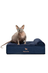 NOAH & PAW small dog bed denim cover shows durable washable outer layer.