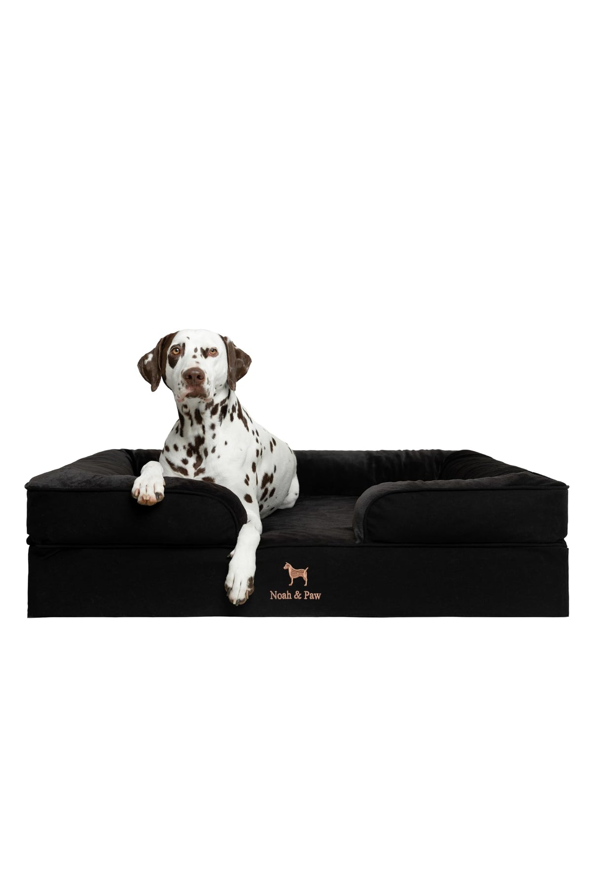 NOAH & PAW XL dog bed front view in denim supports large breeds