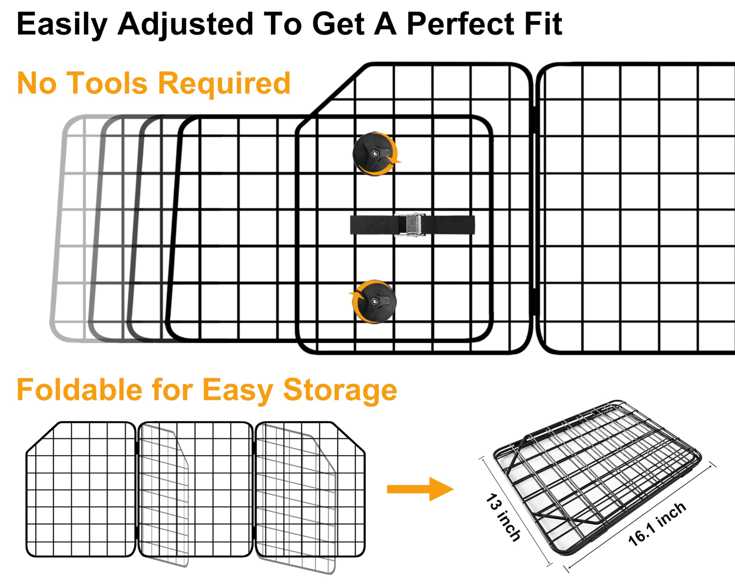 NOAMOO barrier side-panel with double clips provides extra stability during travel.