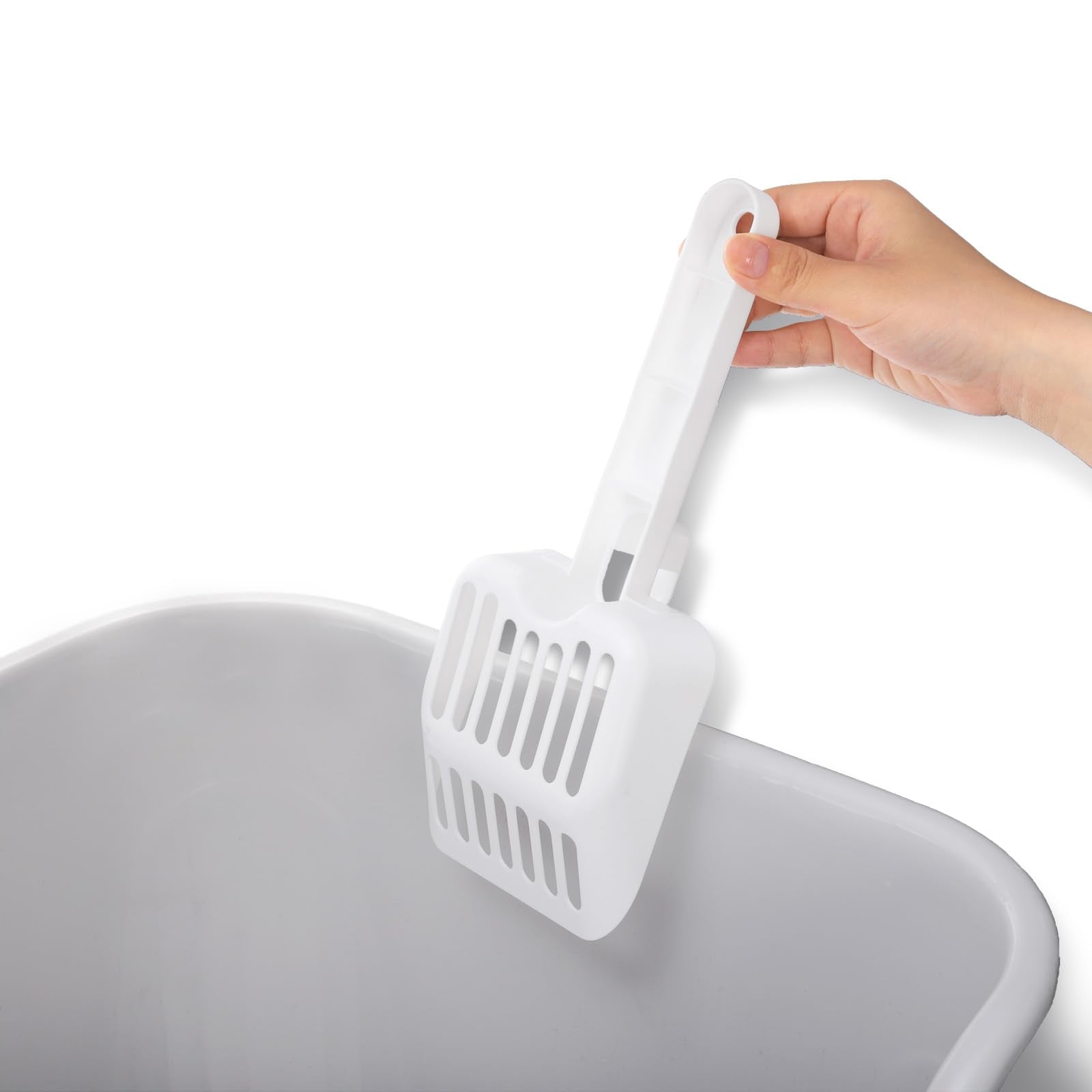 Noamus minimalist grey litter box adds modern home style.