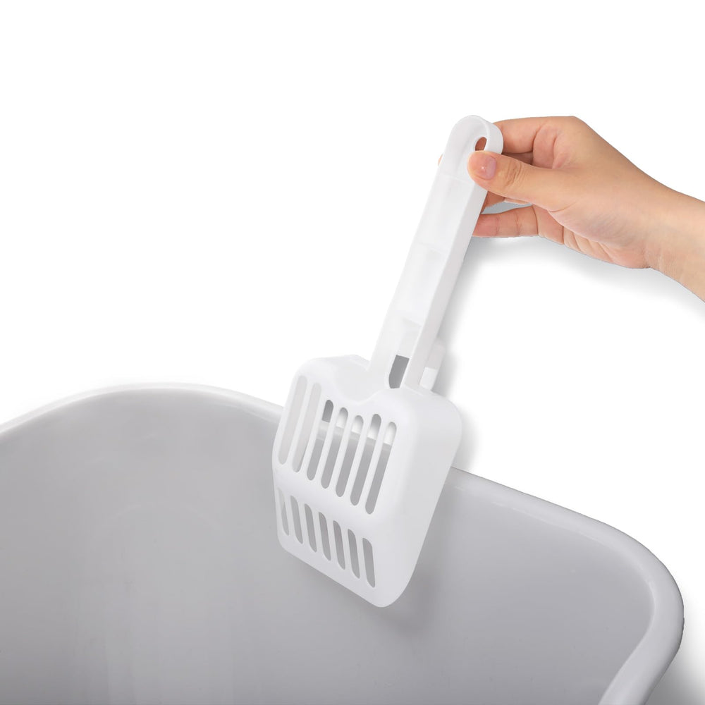Noamus minimalist grey litter box adds modern home style.