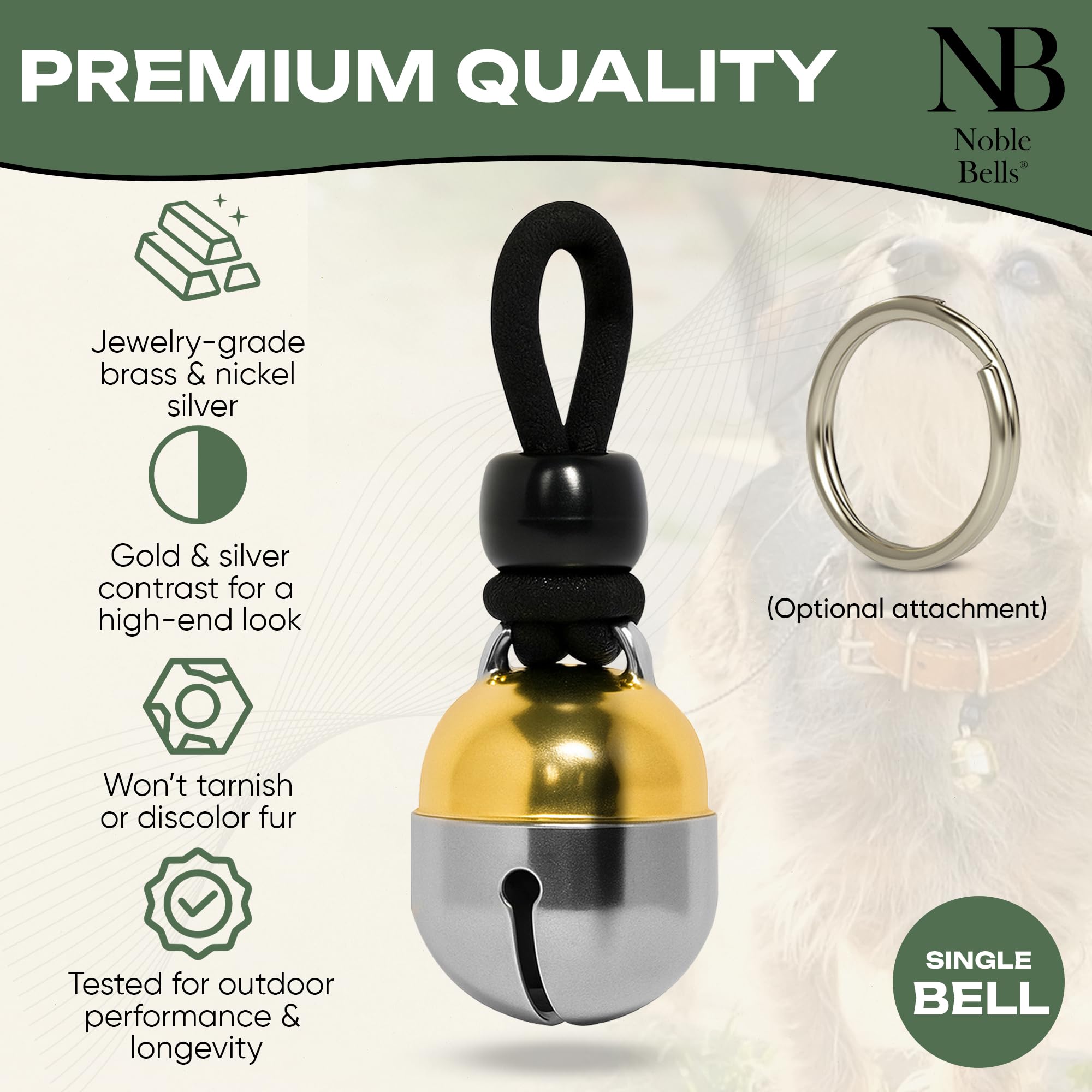 Noble Bells detalle del clic multifacético para resonancia clara.