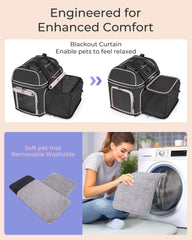 NOBLE DUCK expandable carrier back view emphasizes carry handle and suitcase compatibility.