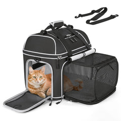 NOBLE DUCK expandable carrier front view highlights compact travel-ready design.