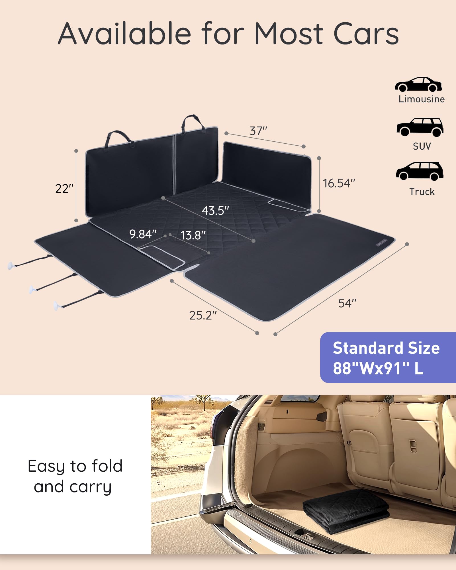 NOBLE DUCK SUV Cargo Liner bumper flap protector guards against scratches while loading pets