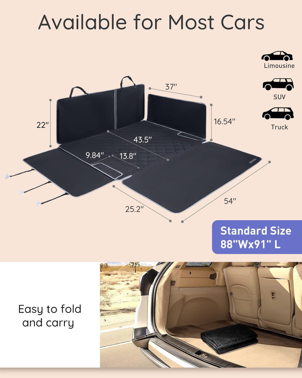 NOBLE DUCK SUV Cargo Liner bumper flap protector guards against scratches while loading pets