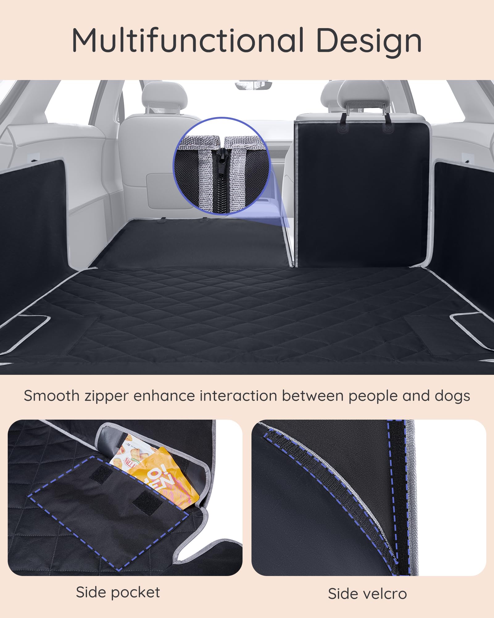 NOBLE DUCK SUV Cargo Liner elevated side protection keeps door edges scratch-free