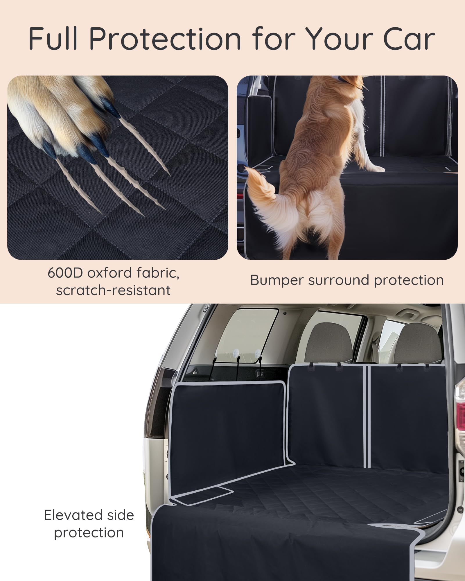 NOBLE DUCK SUV Cargo Liner separable front section for interactive time with your dog