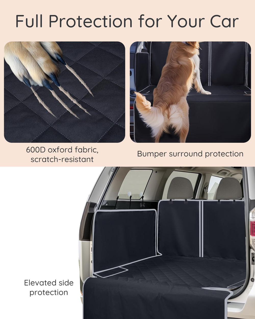 NOBLE DUCK SUV Cargo Liner separable front section for interactive time with your dog