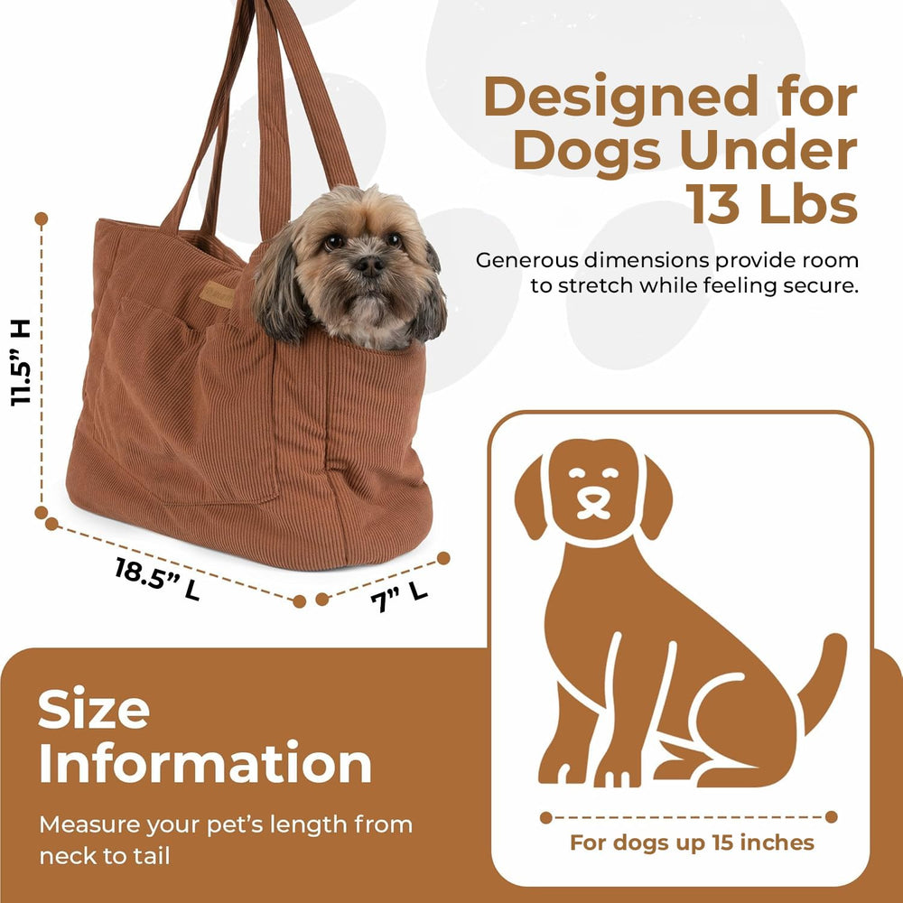 NoblePup Corduroy Dog Purse Brown color adds versatile daily practicality