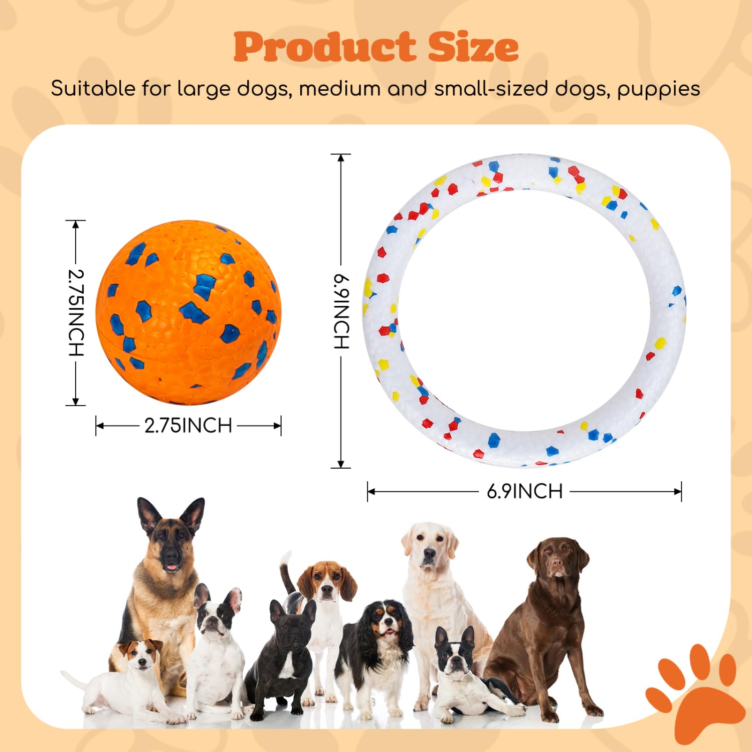Nobleza dog balls floating in water ideal for beach or pool training.
