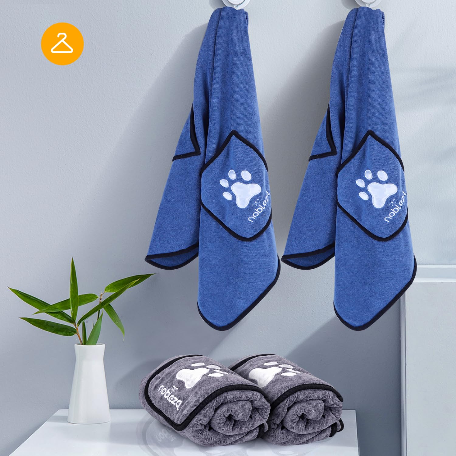 Nobleza dog towel machine washable for simple cleanup.
