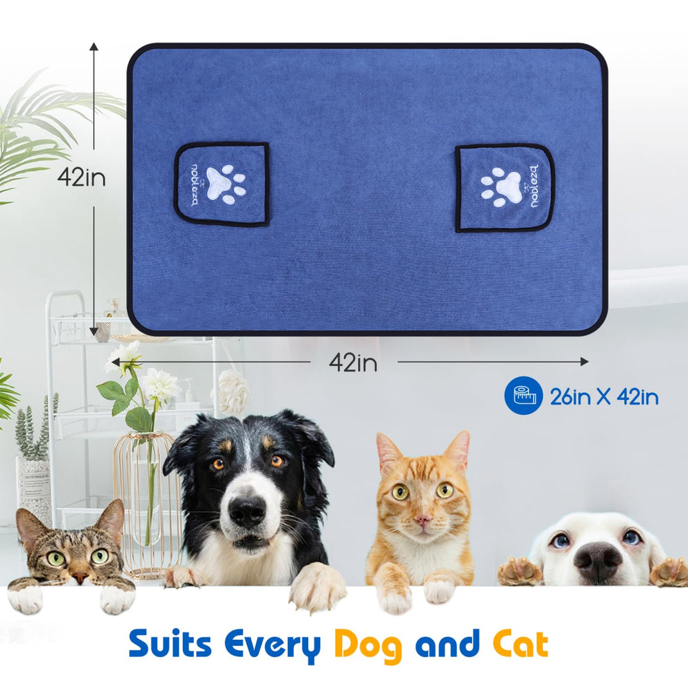 Nobleza dog towel lightweight and travel friendly for trips.