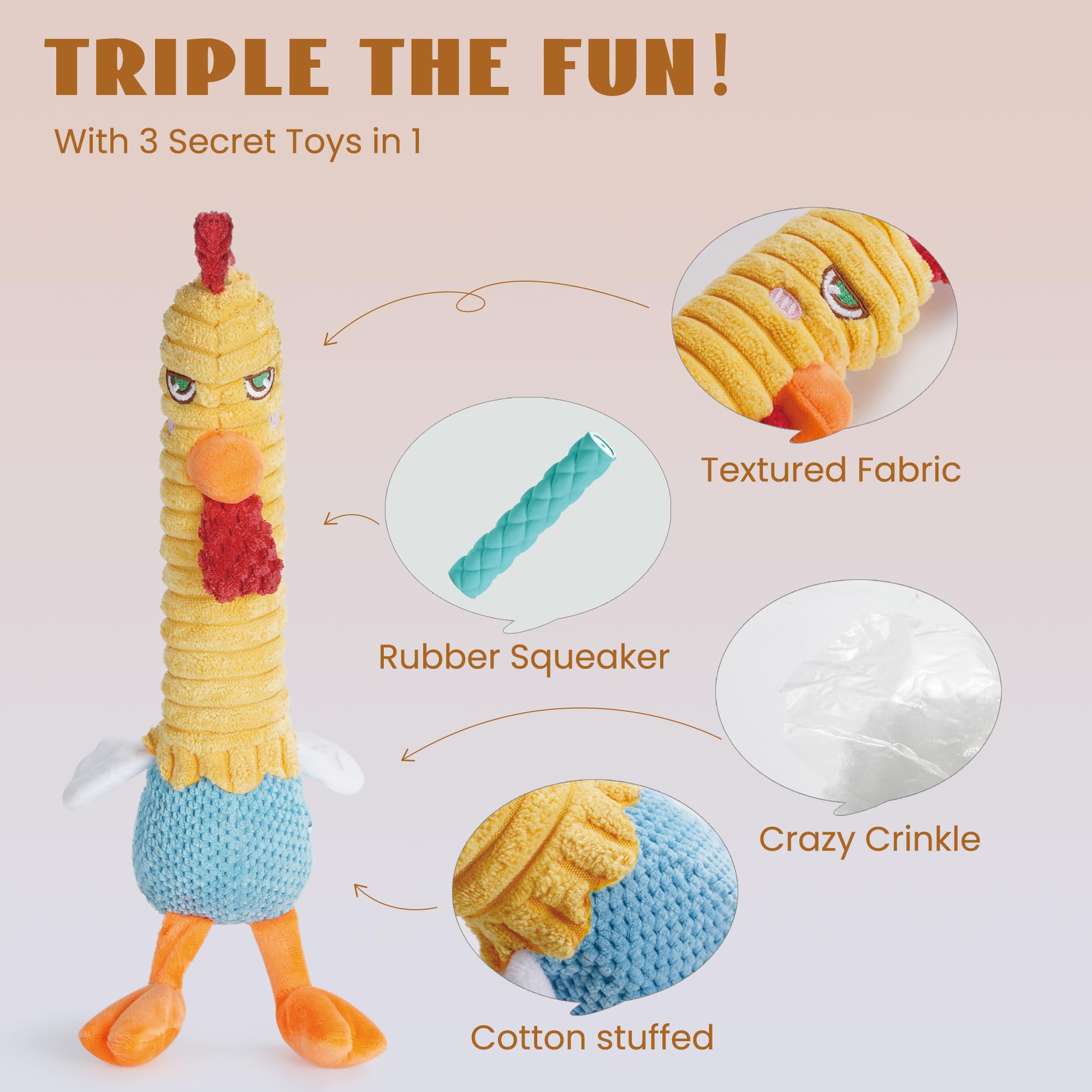 Nocciola durable-mesh-fabric emphasizes strength when dogs chew and play vigorously.