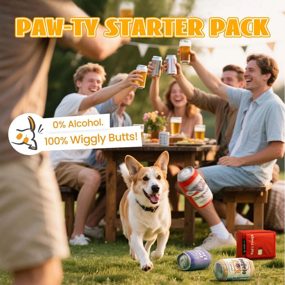 Nocciola beer can toy crinkle boosts excitement during fetch sessions.