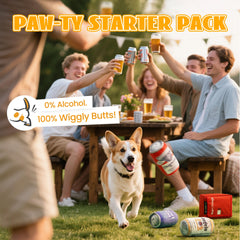 Nocciola beer can toy crinkle boosts excitement during fetch sessions.