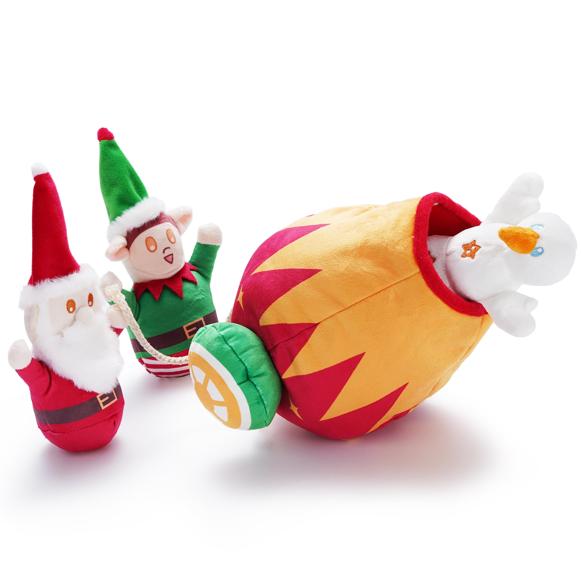 Nocciola Christmas cannon bag with plush toys for indoor hide-and-seek play.