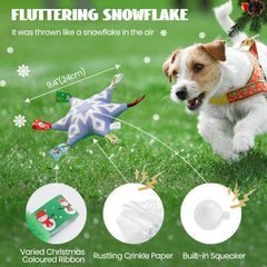 Nocciola Christmas tree plush dog toy no-stuffing for safe, mess-free fun.