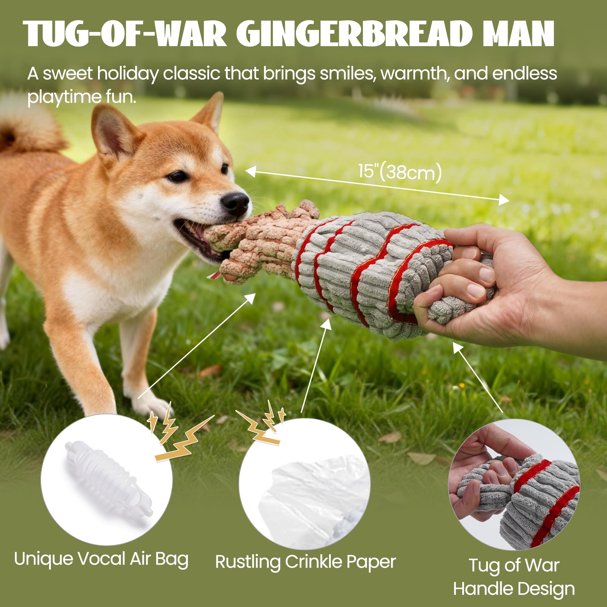 Nocciola No-Stuffing tree toy keeps play clean while satisfying chews.
