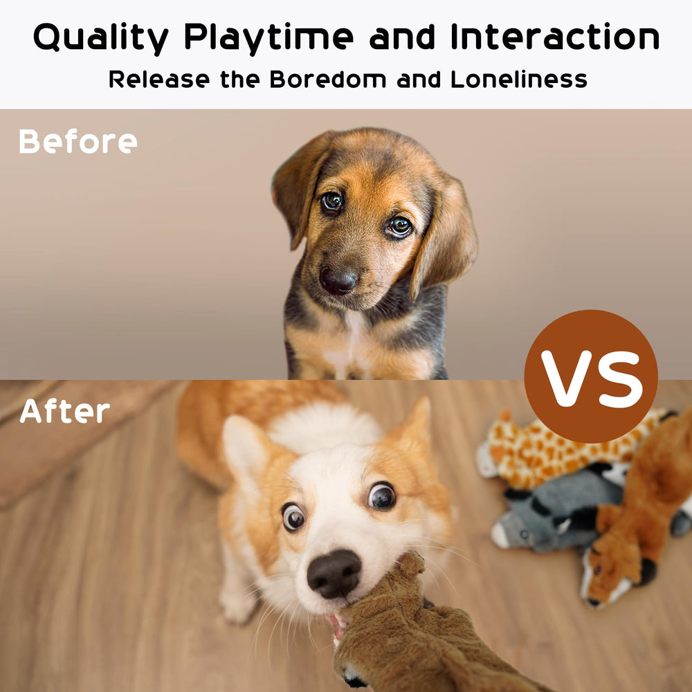 Nocciola crinkle plush squeaker toy with head and tail for engaging play.