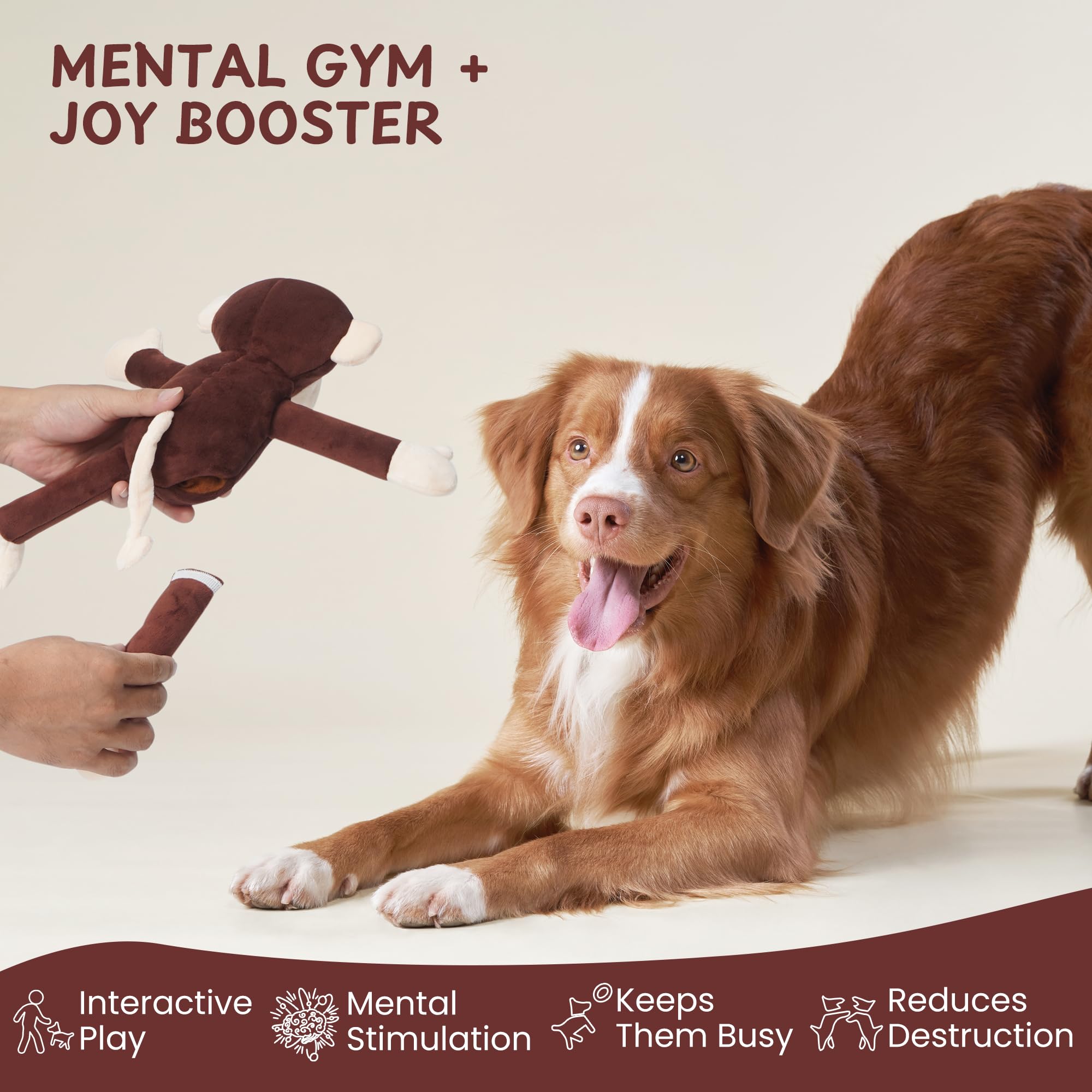 Nocciola durable inner mesh ensures long-lasting fun for pets during tough chews.