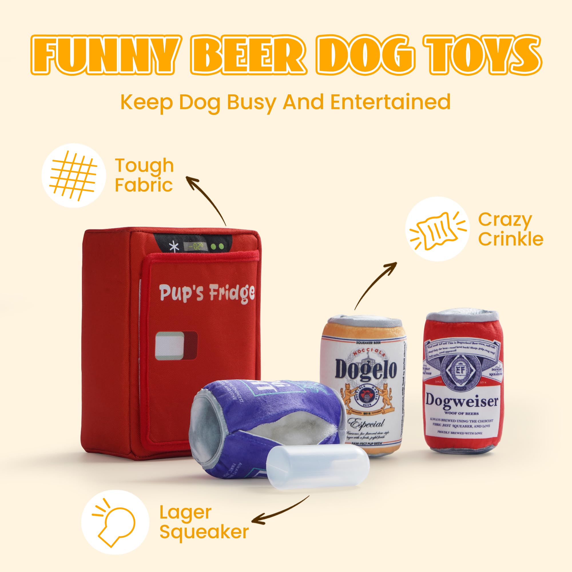 Nocciola durable layered fabric dog toy withstands enthusiastic play.