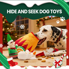 Nocciola Elf plush toy for holiday fun and fetch.