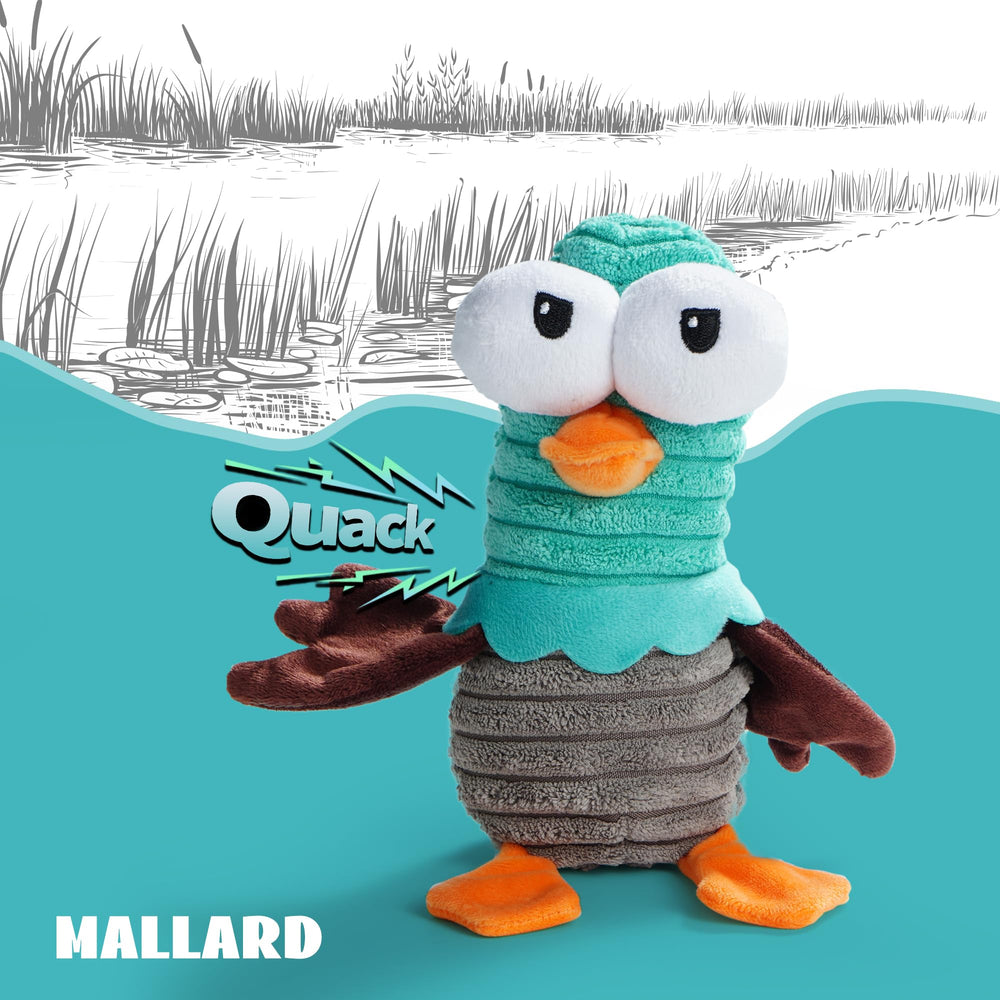 Nocciola mallard toy offers interactive entertainment for fetch, tug, and cuddle moments.